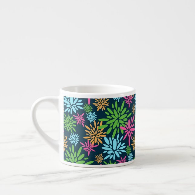 Abstract Colourful Fireworks Flowers Specialty Mug (Left)
