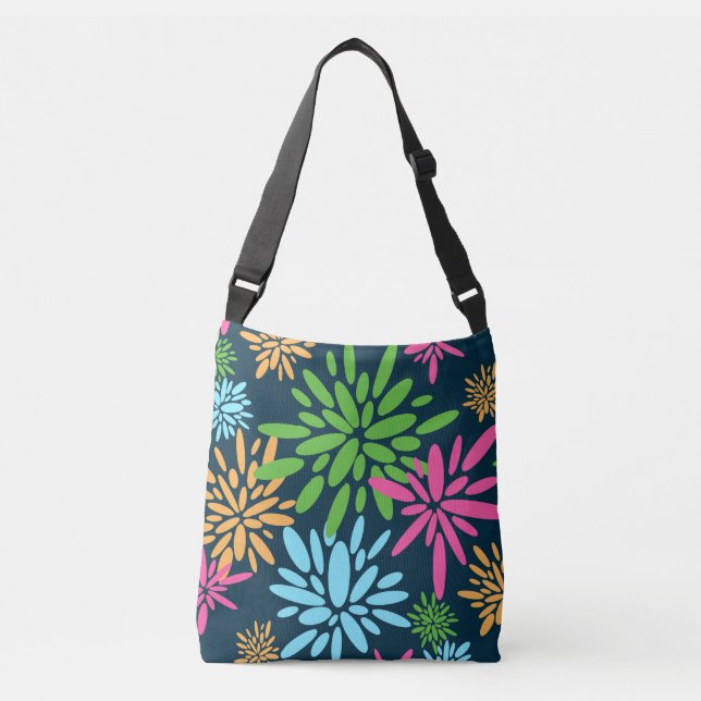 Abstract Colourful Fireworks Flowers Tote (Front)