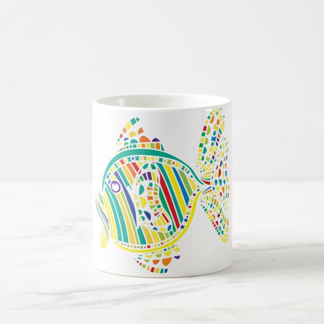 Abstract Colourful Fish Coffee Mug (Center)