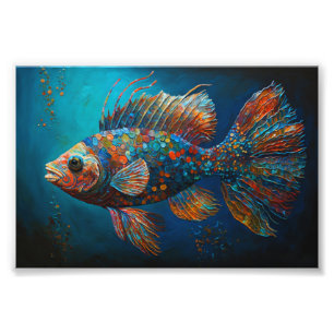 Abstract Colourful Fish Photo Print