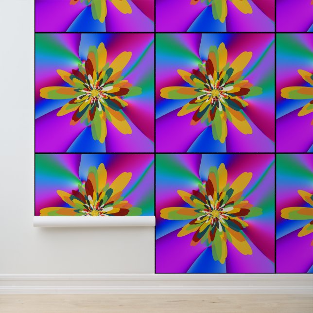 Abstract Colourful Floral Mandala Art  Wallpaper (Application)