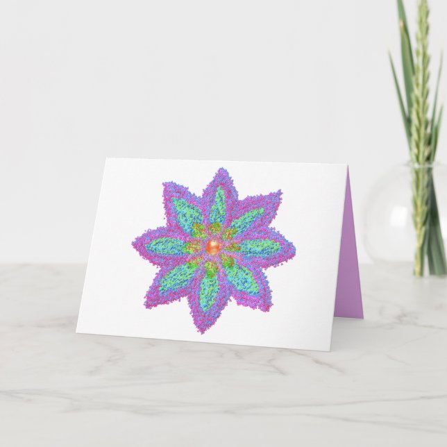 Abstract colourful flower Eid Holiday Card (Front)