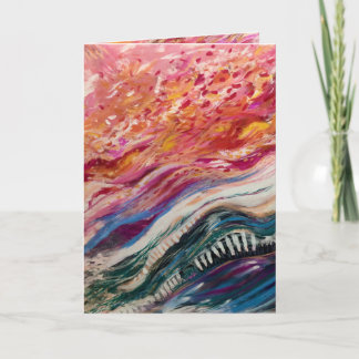 Abstract colourful flowing greeting card