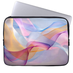 Abstract Colourful Flowing Ribbons Laptop Sleeve
