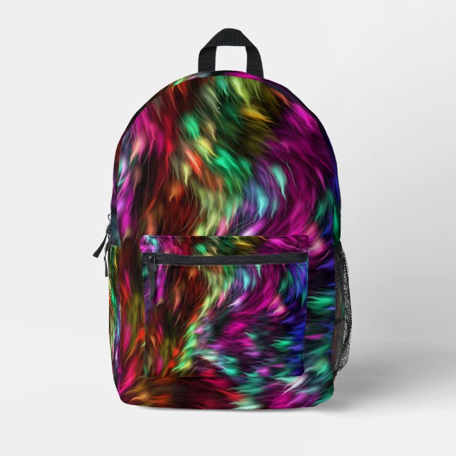 Abstract Colourful Fur Background-24605 Printed Backpack (Front)