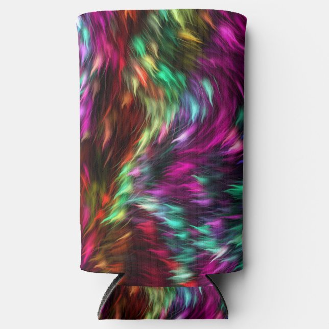 Abstract Colourful Fur Background-24605 Seltzer Can Cooler (Front)