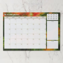 Abstract colourful garden art Monthly Planner