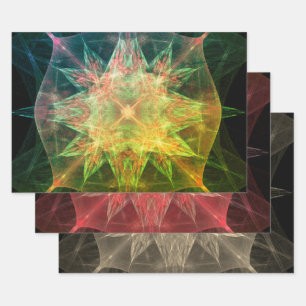 Abstract Colourful Geometric Decoupage Wrapping Paper Sheet