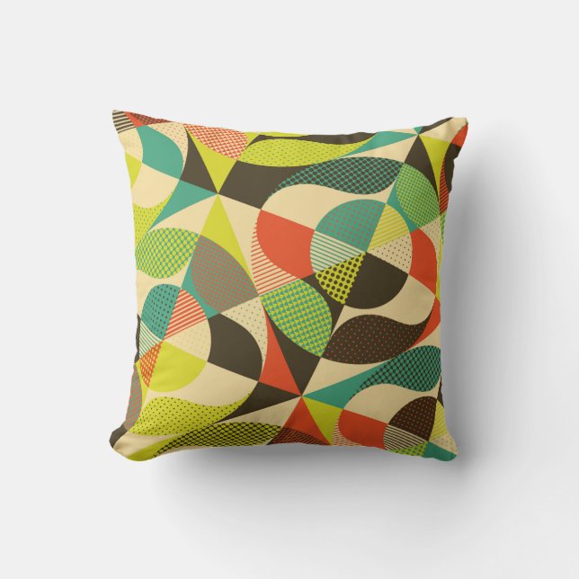 Abstract colourful geometric design. throw pillow (Front)