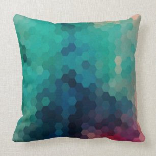 Abstract Colourful Geometric Digital Collage 3 Throw Pillow