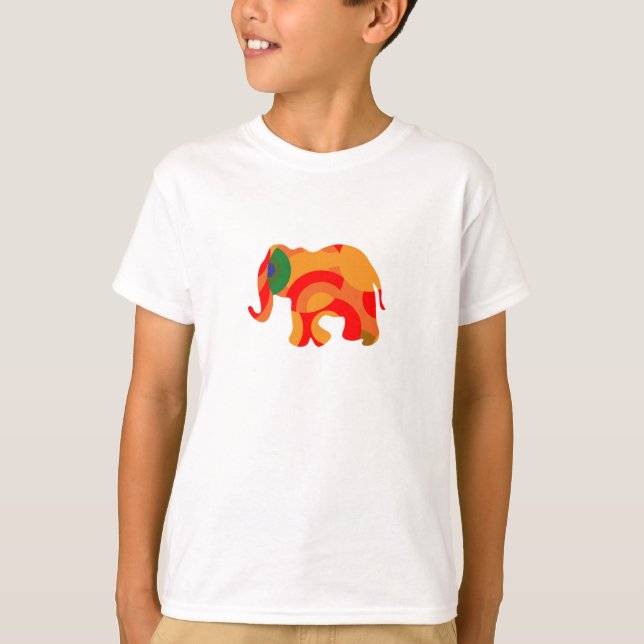 Abstract colourful geometric elephant T-Shirt (Front)