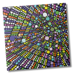 Abstract Colourful Geometric Modern Circles Patter Tile