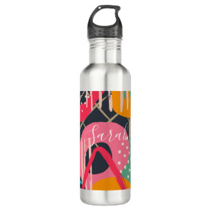 Abstract Colourful Geometric Monogram Name Design 710 Ml Water Bottle