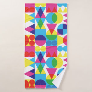 Abstract colourful geometric pattern design. bath towel