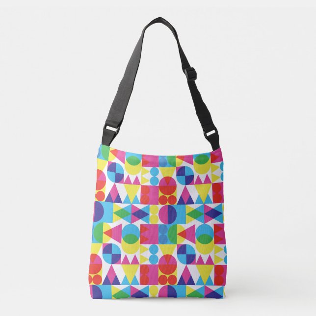 Abstract colourful geometric pattern design. crossbody bag (Front)