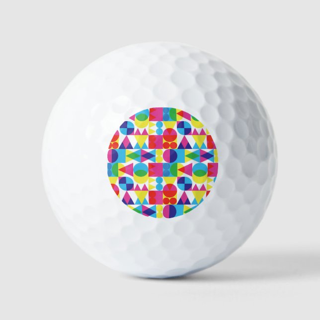 Abstract colourful geometric pattern design. golf balls (Front)