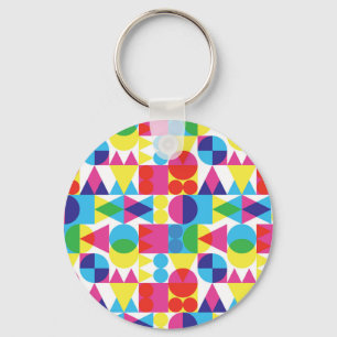 Abstract colourful geometric pattern design. keychain