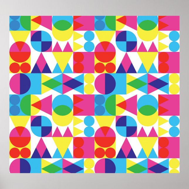 Abstract colourful geometric pattern design. poster (Front)