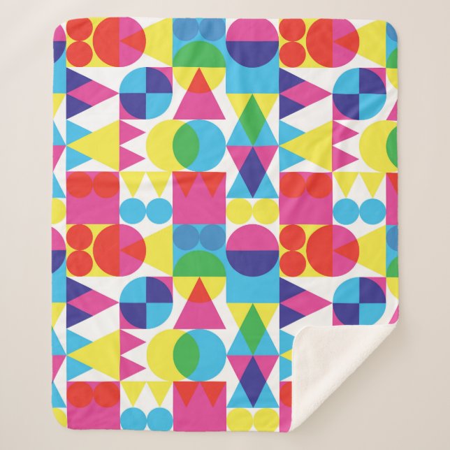 Abstract colourful geometric pattern design. sherpa blanket (Front)