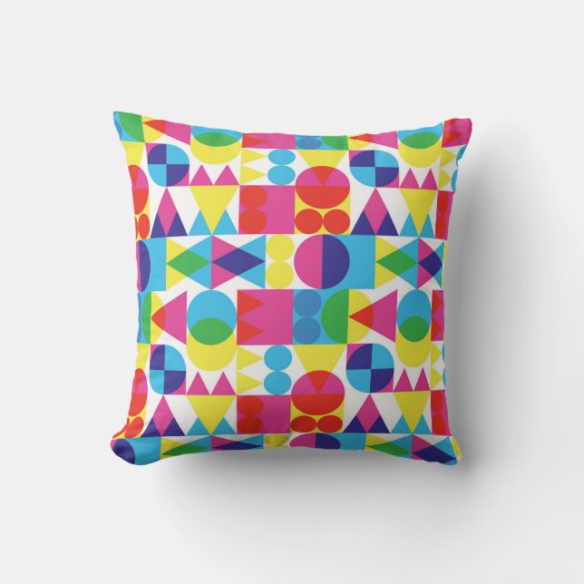 Abstract colourful geometric pattern design. throw pillow (Front)