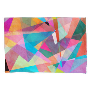 Abstract Colourful Geometric Watercolor Background Pillowcase