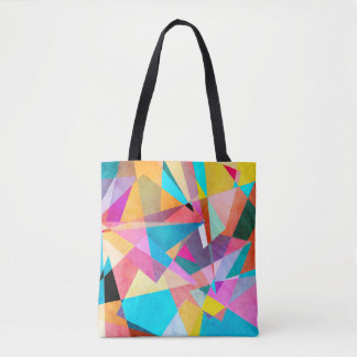 Abstract Colourful Geometric Watercolor Background Tote Bag