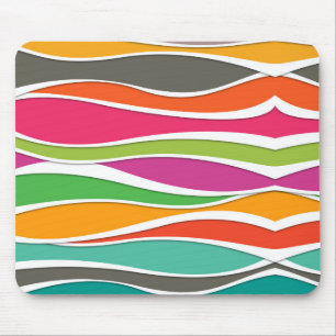 Abstract colourful geometric waves pattern mouse pad