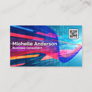 Abstract Colourful Geometrics Qr code Business Card