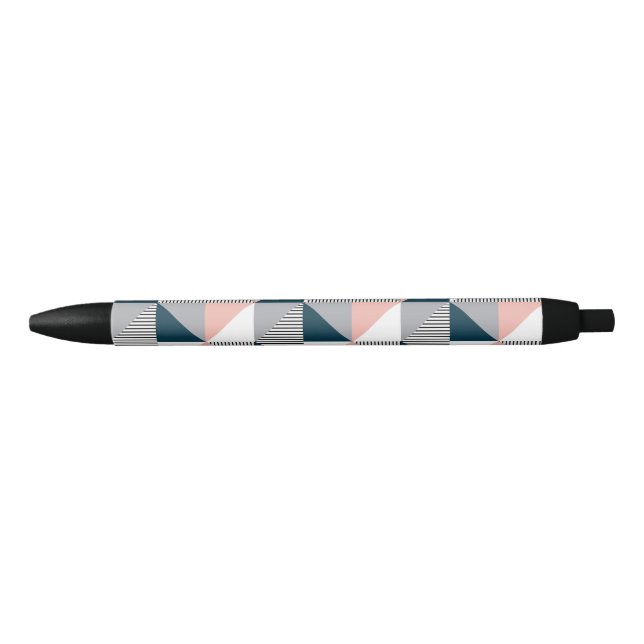 Abstract colourful geometry black ink pen (Front)