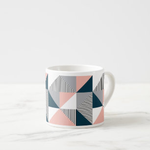 Abstract colourful geometry espresso cup