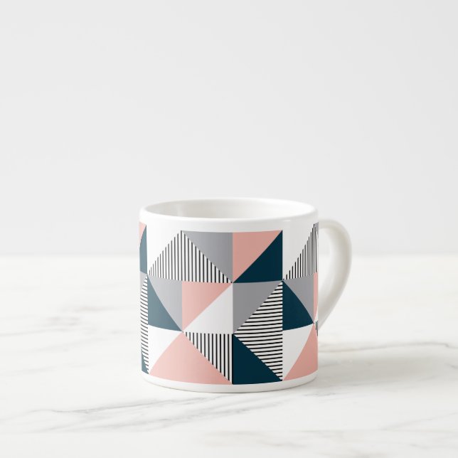 Abstract colourful geometry espresso cup (Front Right)
