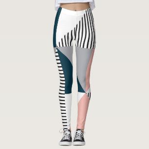 Abstract colourful geometry leggings
