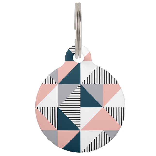 Abstract colourful geometry pet tag (Front)