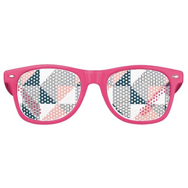 Abstract colourful geometry retro sunglasses (Front)