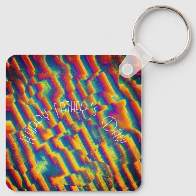 Abstract - Colourful glass deformations Keychain (Back)