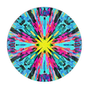 Abstract Colourful Glow Pattern Cutting Board