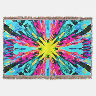 Abstract Colourful Glow Pattern Throw Blanket