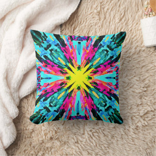 Abstract Colourful Glow Pattern Throw Pillow
