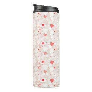 Abstract Colourful Hearts Pattern Thermal Tumbler