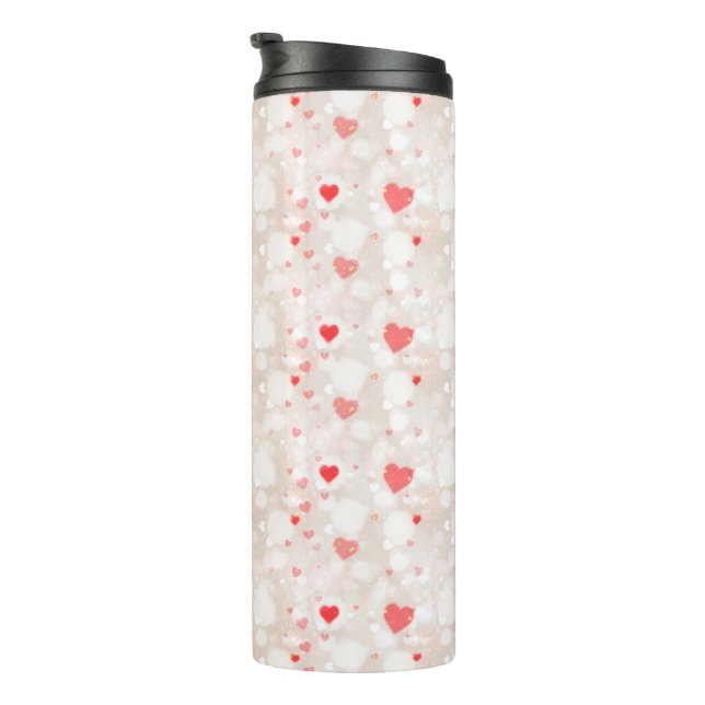 Abstract Colourful Hearts Pattern Thermal Tumbler (Rotated Right)