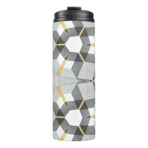 Abstract colourful hexagon square geometric seamle thermal tumbler