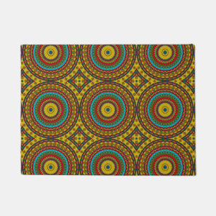 Abstract Colourful Hippie Cool Boho Pattern Triba Doormat