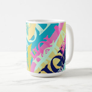 Abstract Colourful Hola Coffee Mug
