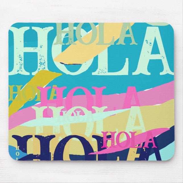 Abstract Colourful Hola Mouse Pad (Front)