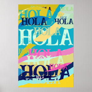 Abstract Colourful Hola Poster