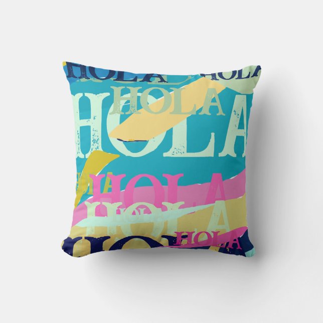 Abstract Colourful Hola Throw Pillow (Front)
