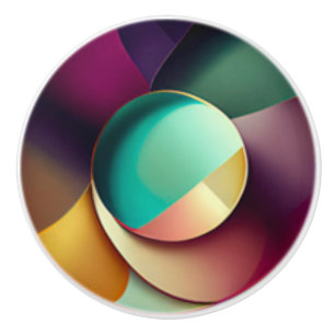 Abstract Colourful Jewel Toned Ceramic Knob