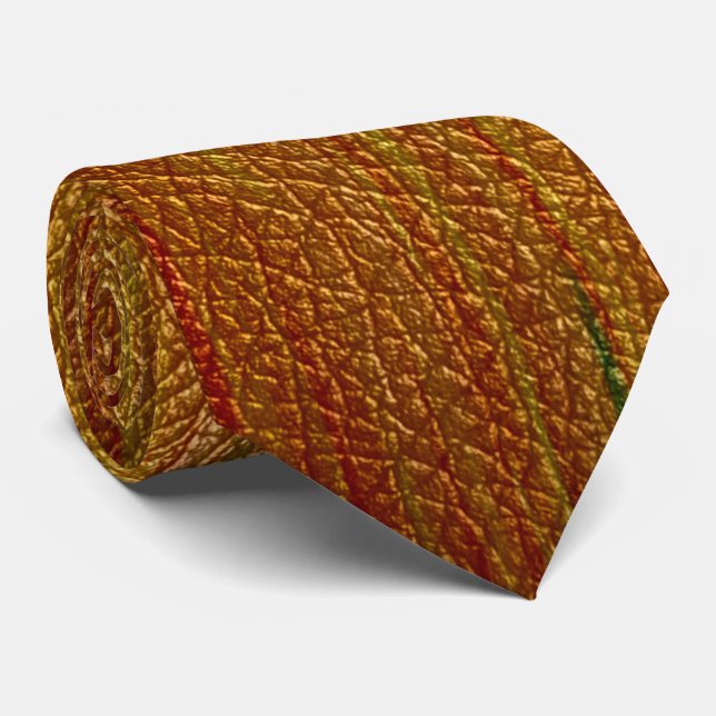Abstract Colourful Leather Tie (Rolled)