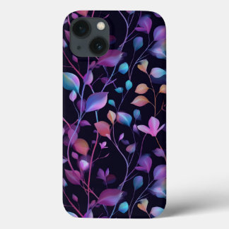 Abstract Colourful Leaves and Floral Patterns iPhone 13 Case