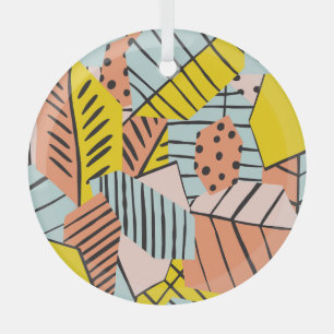 Abstract colourful leaves, nature pattern. glass ornament